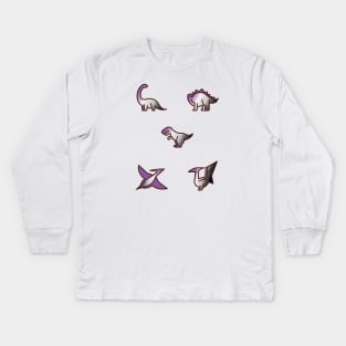 Discreet Pride Asexual Dinosaurs Kids Long Sleeve T-Shirt